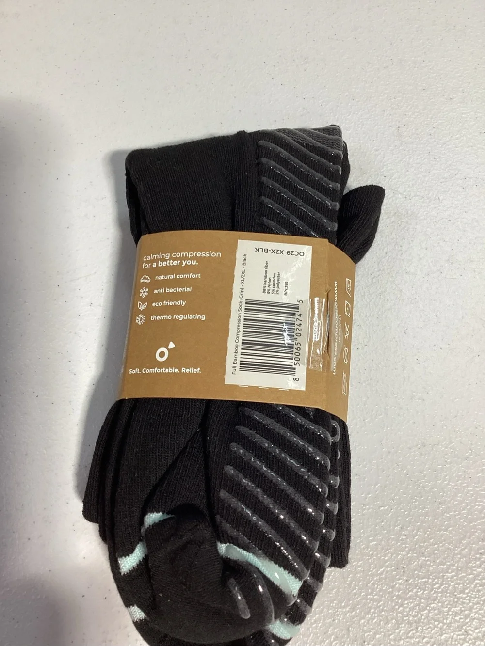 Onecompress Bamboo Men's Black Bamboo Knee-High Socks